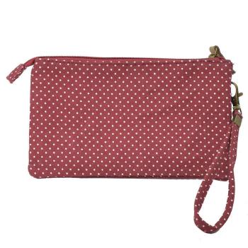 Handtasche Patchwork Kosmetiktasche Geldbörse Punkte Berry